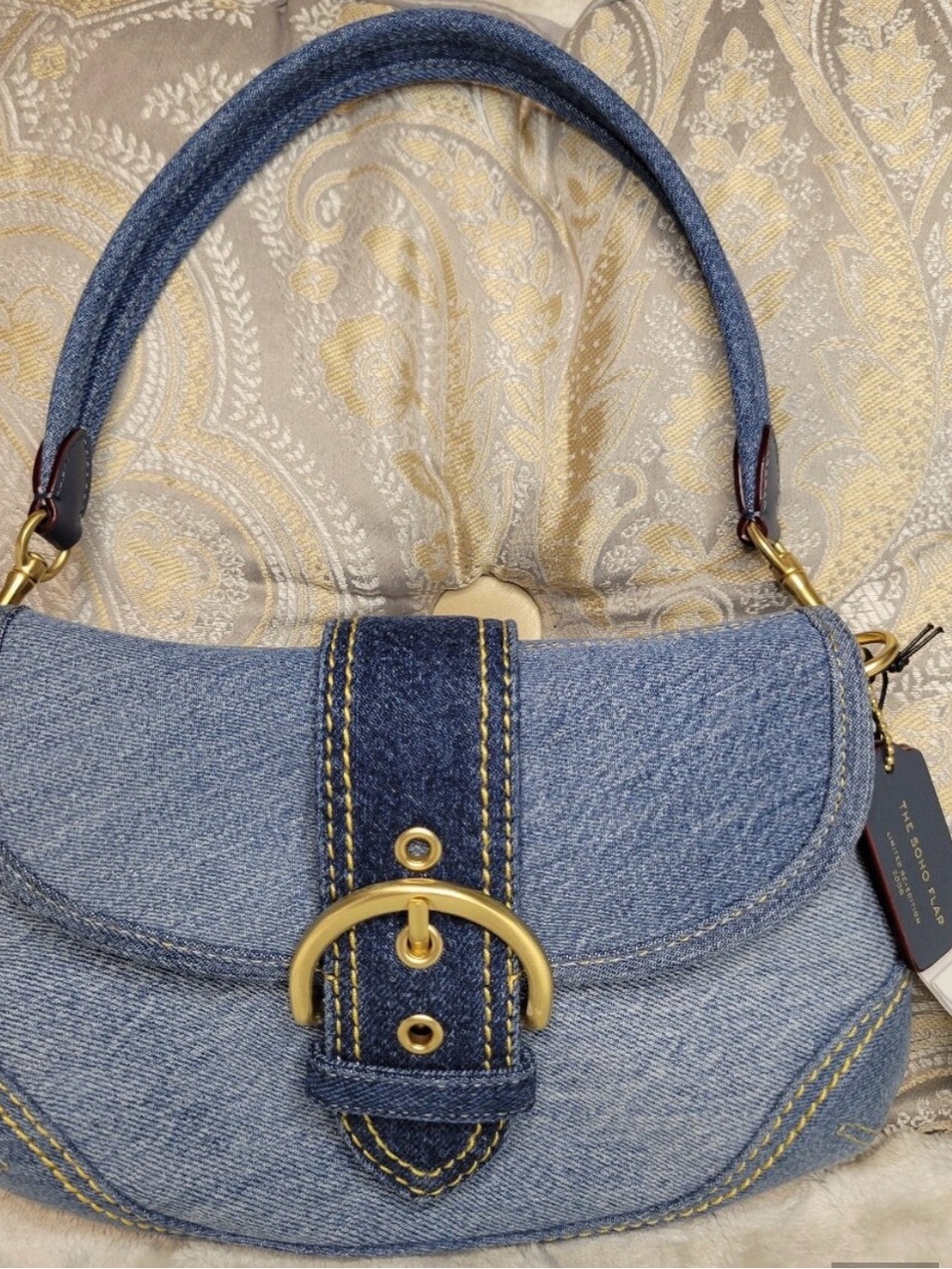 COACH RE-EDITION DENIM SOHO FLAP BAG CR737 - Picture 2 of 6